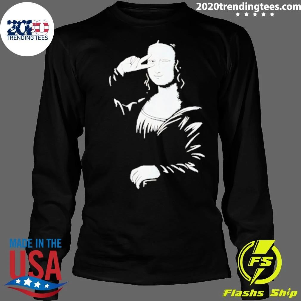 Mona Lisa Say Hi Funny Shirt