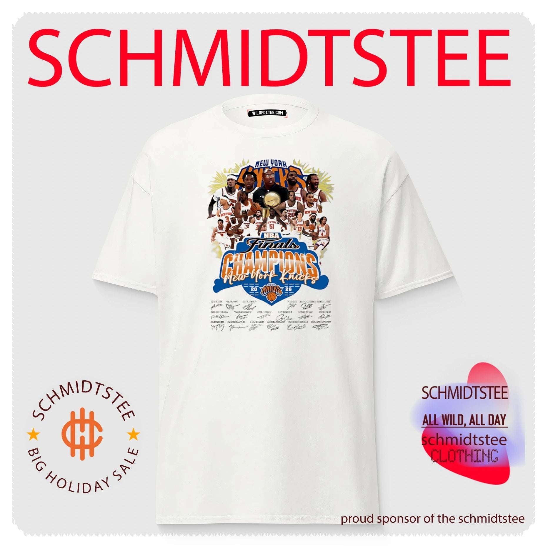 New York Knicks 2026 Finals Champions team collage signature shirt