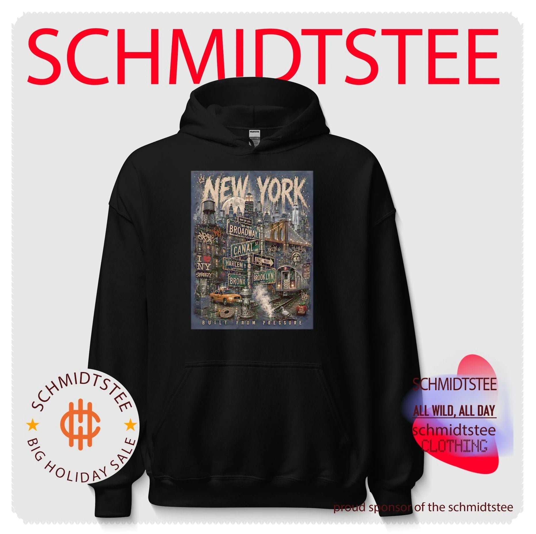 New York City built from pressure skyline graphic shirt