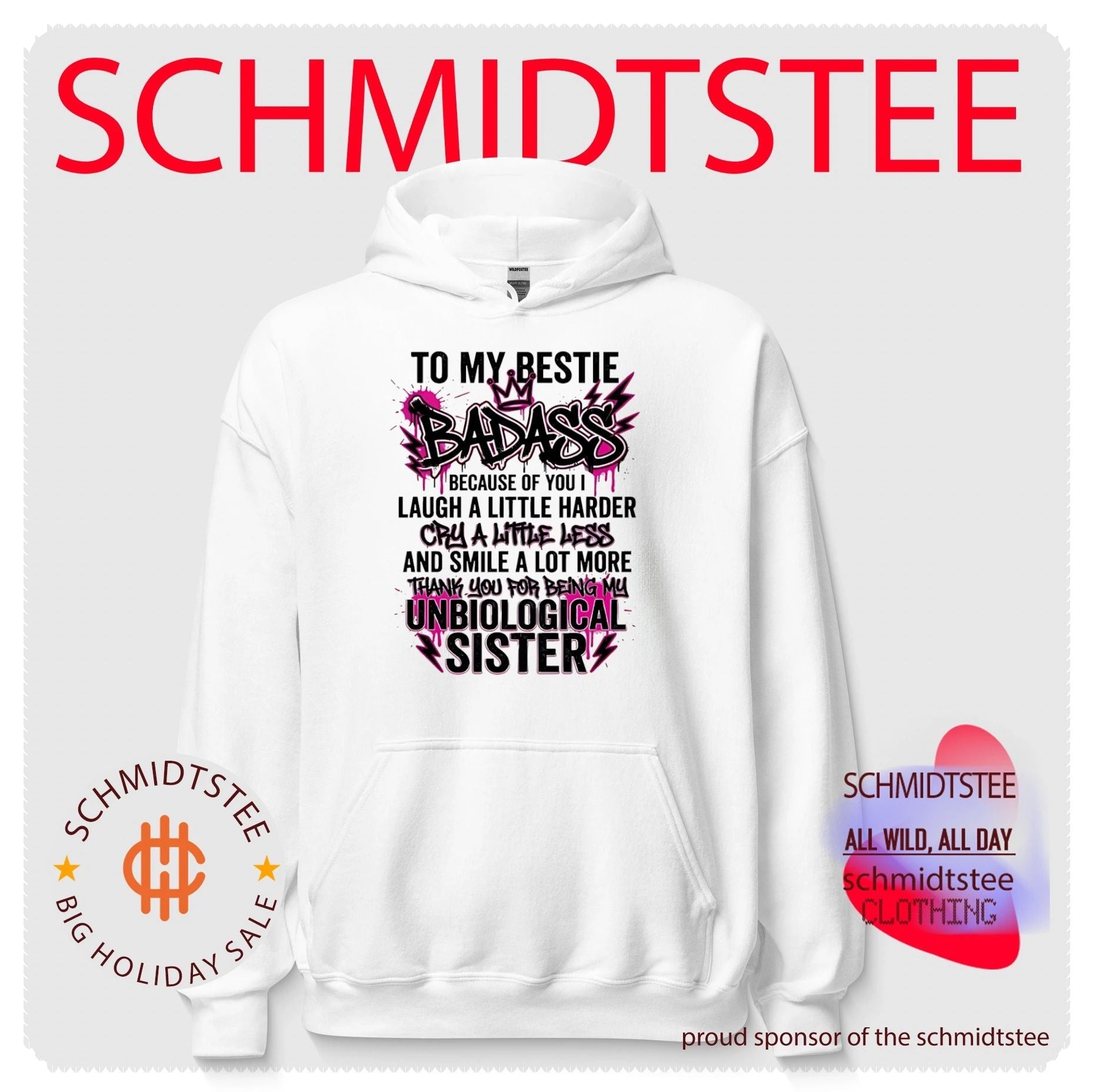To my bestie badass because of you I laugh a little harder cry a little harder shirt