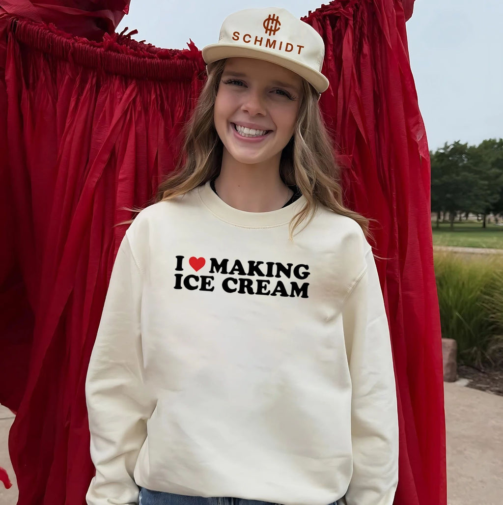 I love Making Ice Cream heart shirt