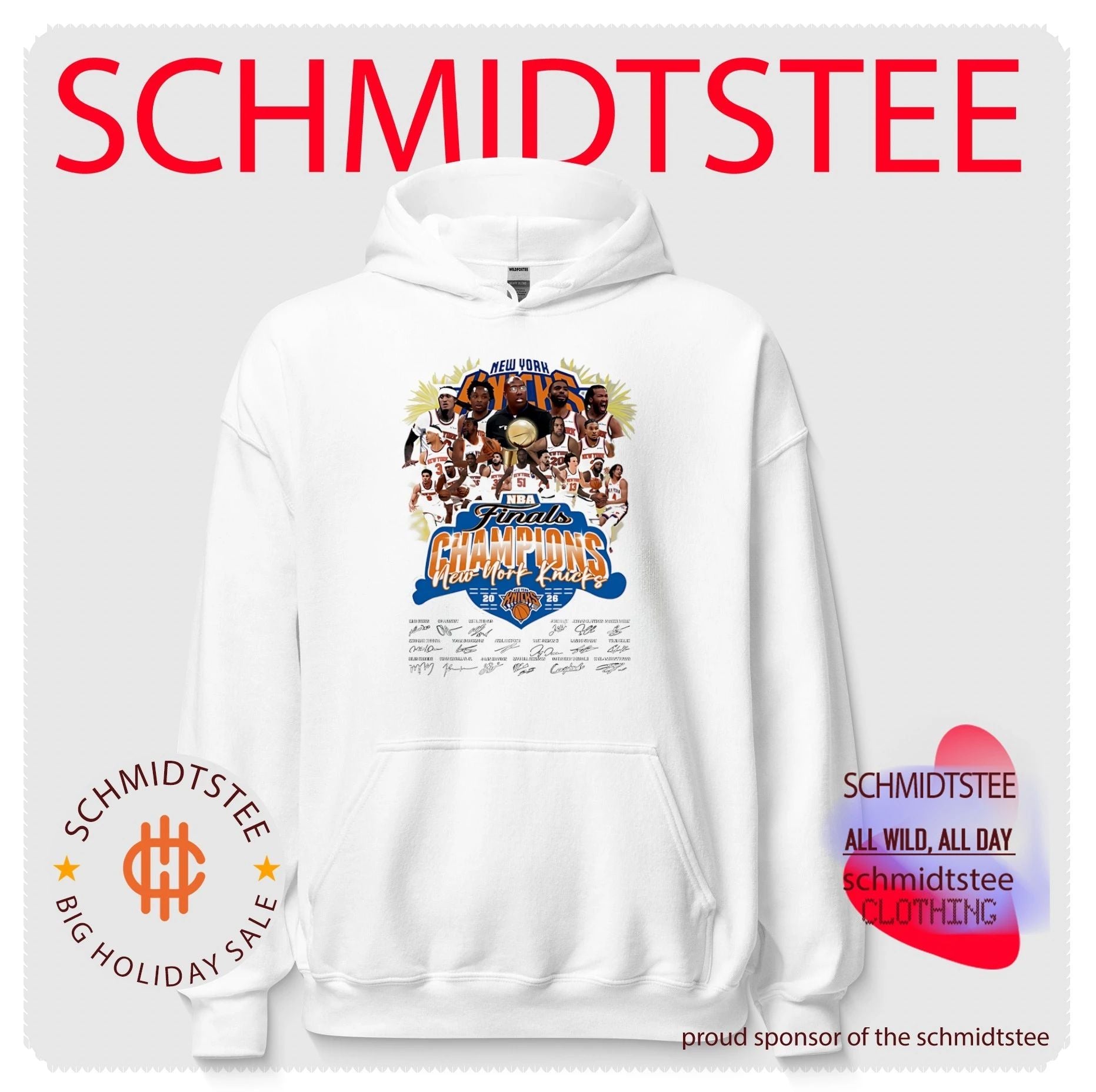 New York Knicks 2026 Finals Champions team collage signature shirt