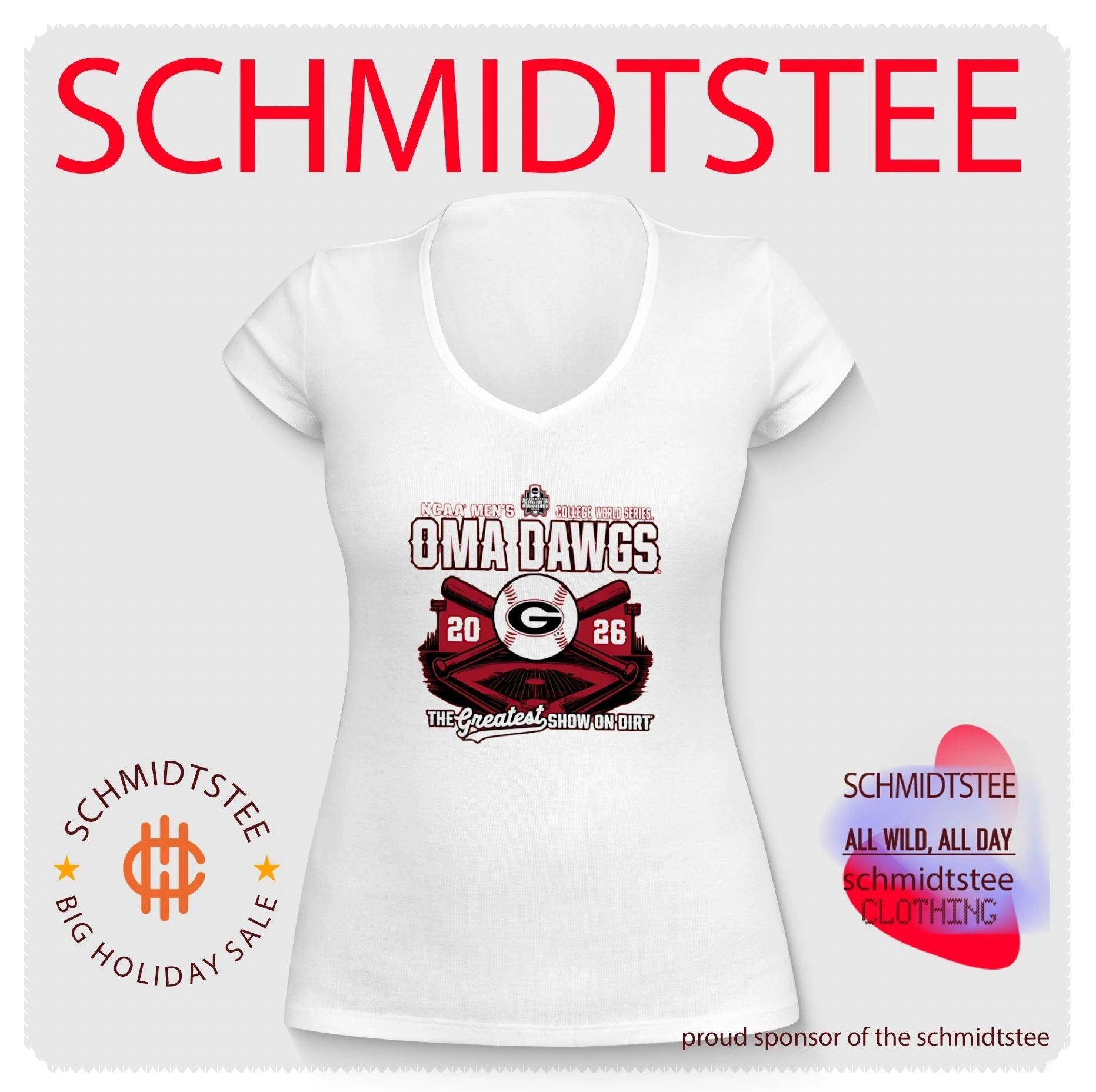 Georgia Bulldogs Oma Dawgs 2026 College World Series The Greatest show on dirt shirt