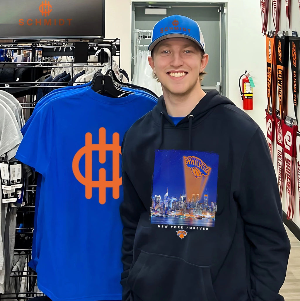 New York Knicks New York Forever vibrant skyline graphic shirt