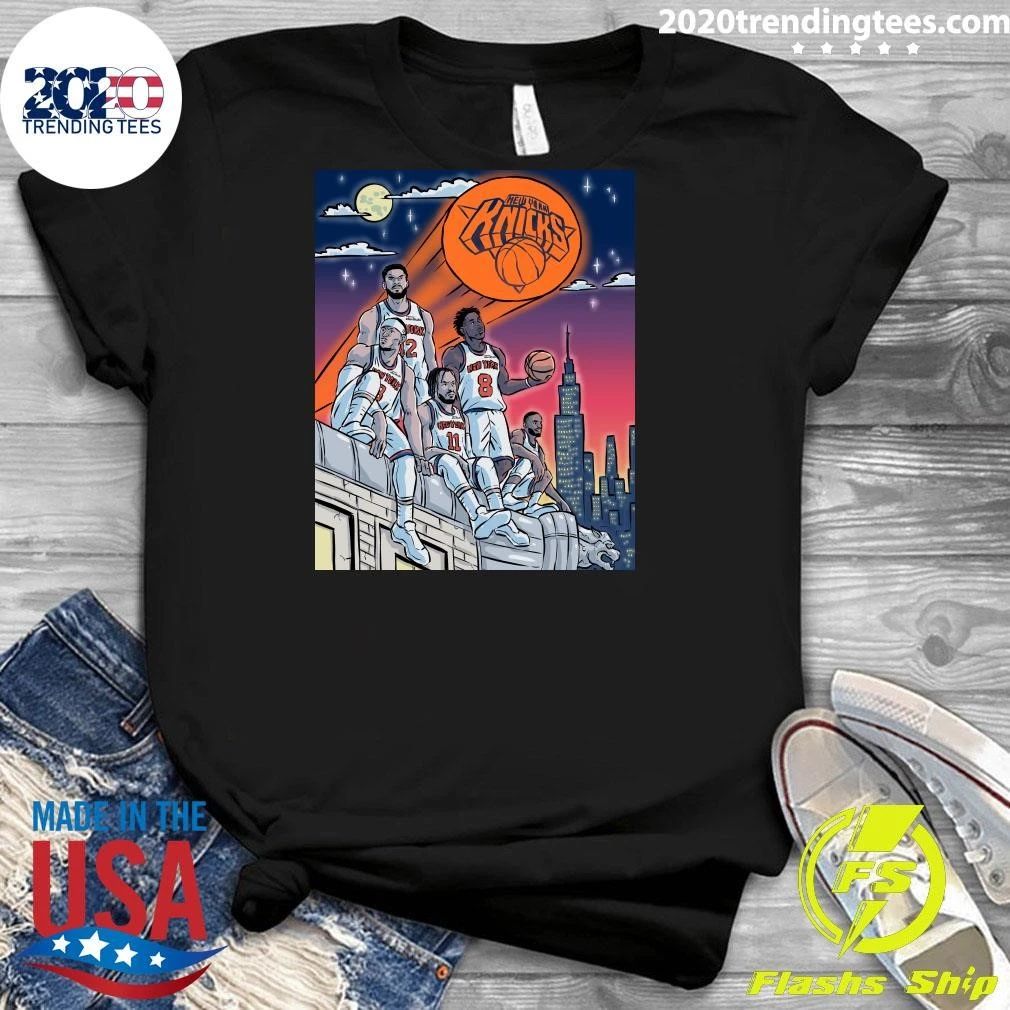 New York Knicks Basketball Skyline Legends Vintage Graphic Shirt