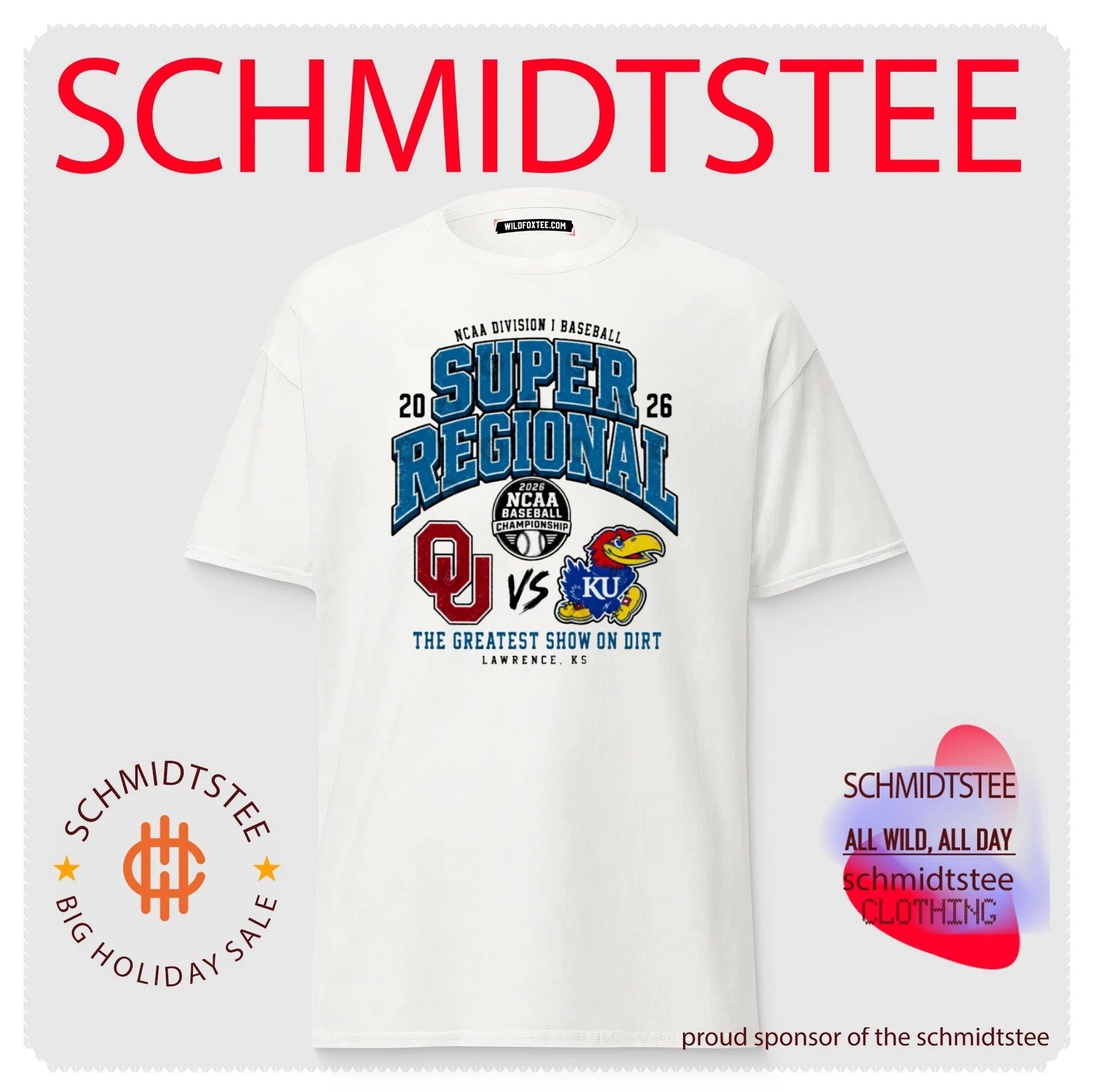 Oklahoma Sooners Vs Kansas Jayhawks 2026 NCAA Division I Baseball Super Regional The Greatest Show On Dirt shirt