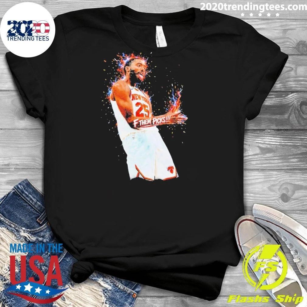 Mikal Bridges New York Knicks Basketball With F Them Picks Print Shirt