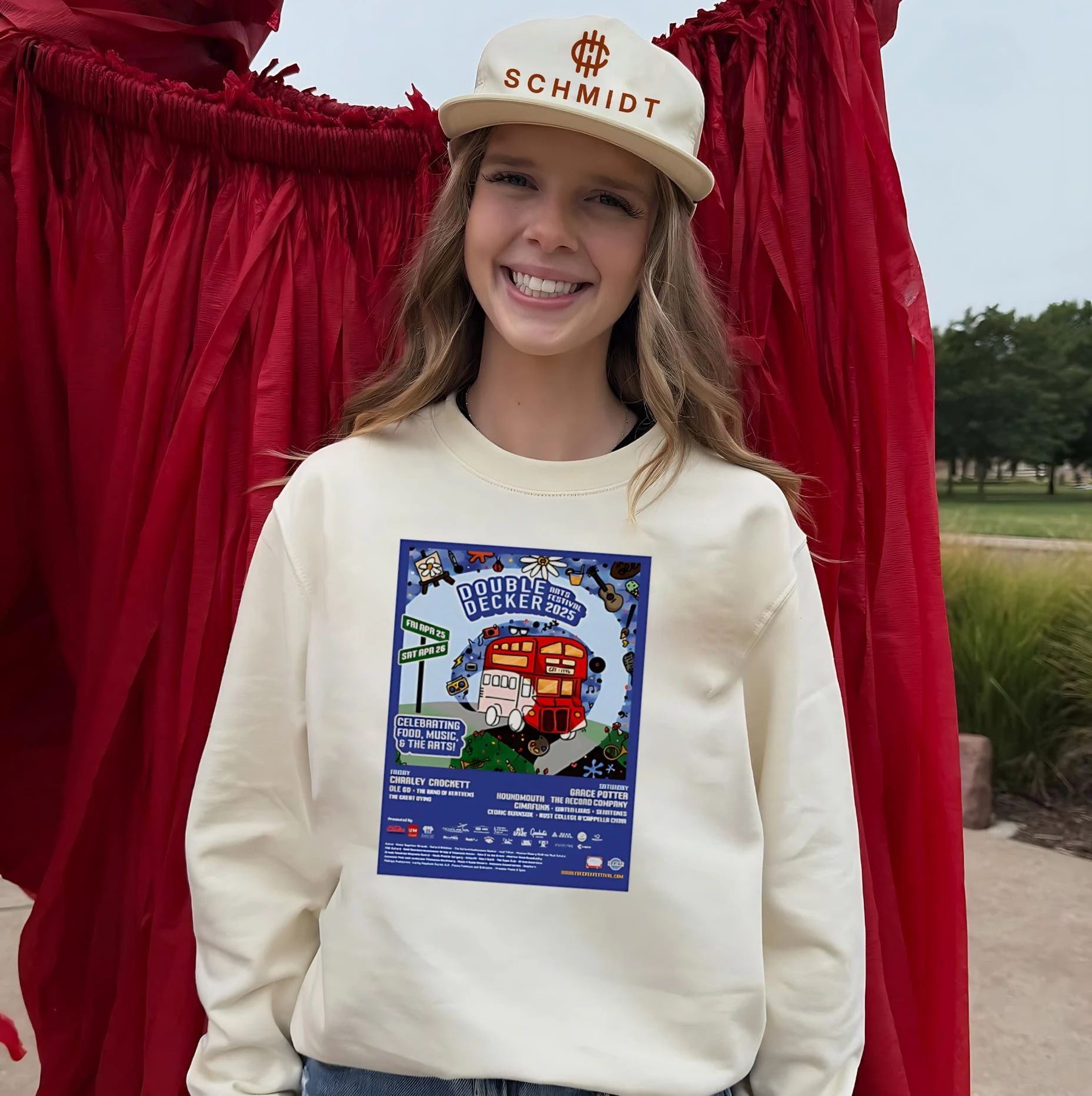 Double decker arts festival 2025 bus graphic shirt