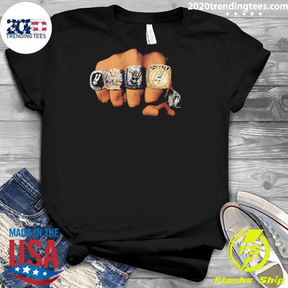 San Antonio Spurs 5 Rings Champions Legacy Signature Basketball Shirt