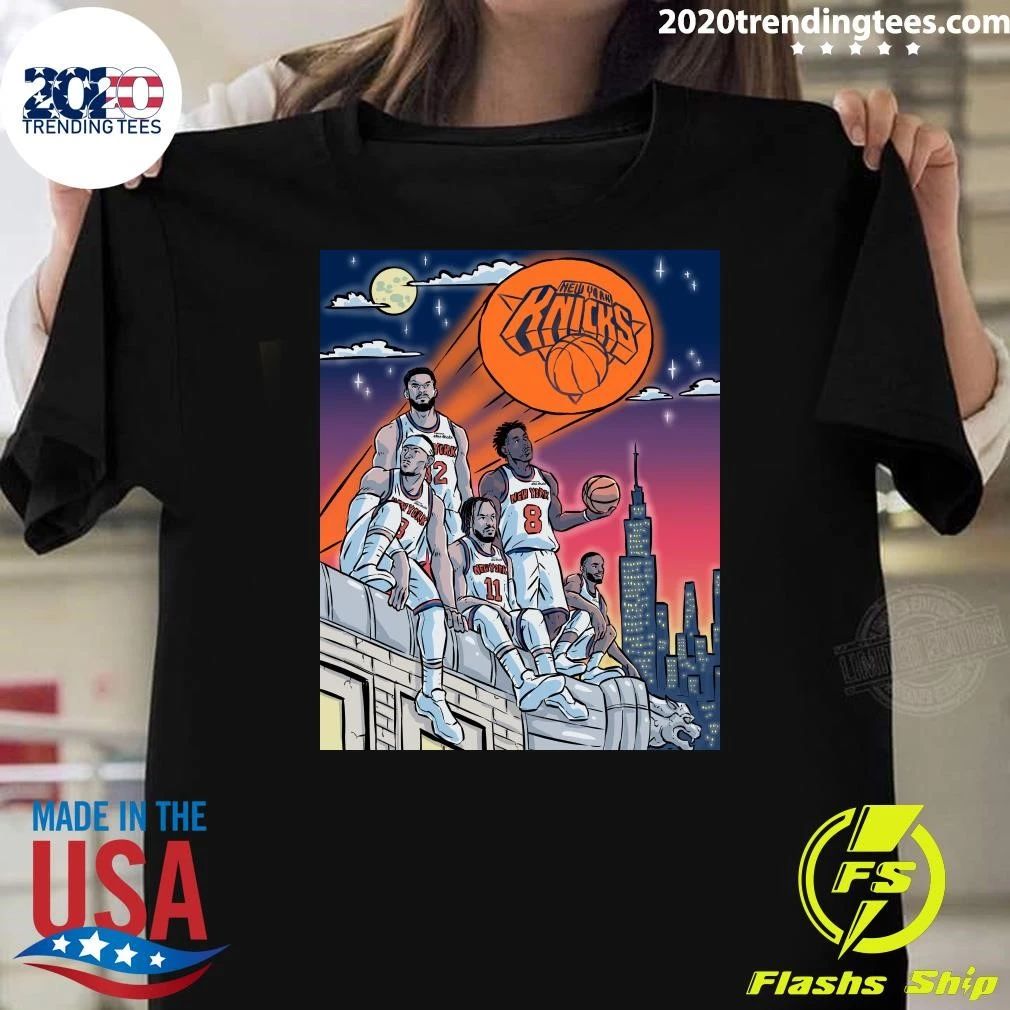 New York Knicks Basketball Skyline Legends Vintage Graphic Shirt