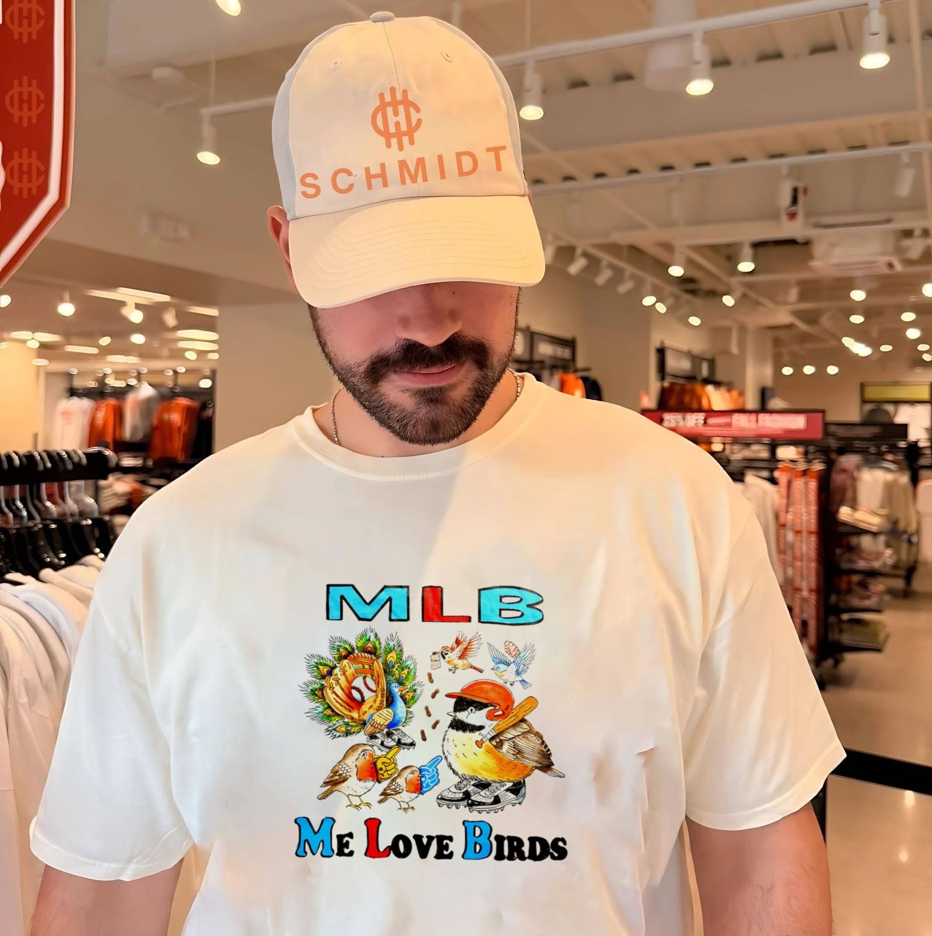 MLB me love birds baseball pun bird watching shirt