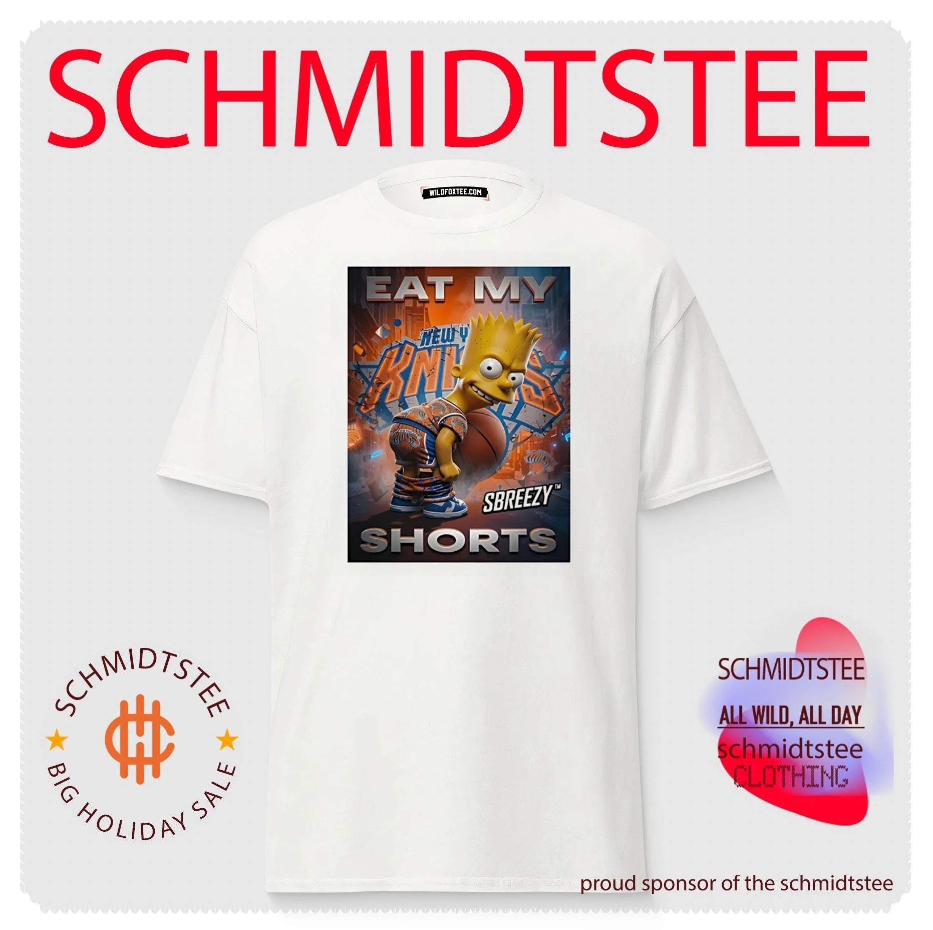 New York Knicks eat my shorts Bart Simpson 3D shirt