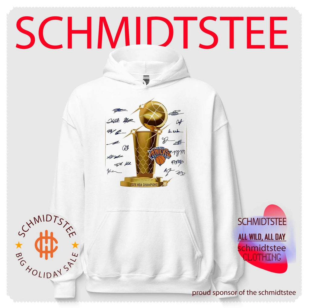 New York Knicks 2026 NBA Champions trophy team members signature shirt