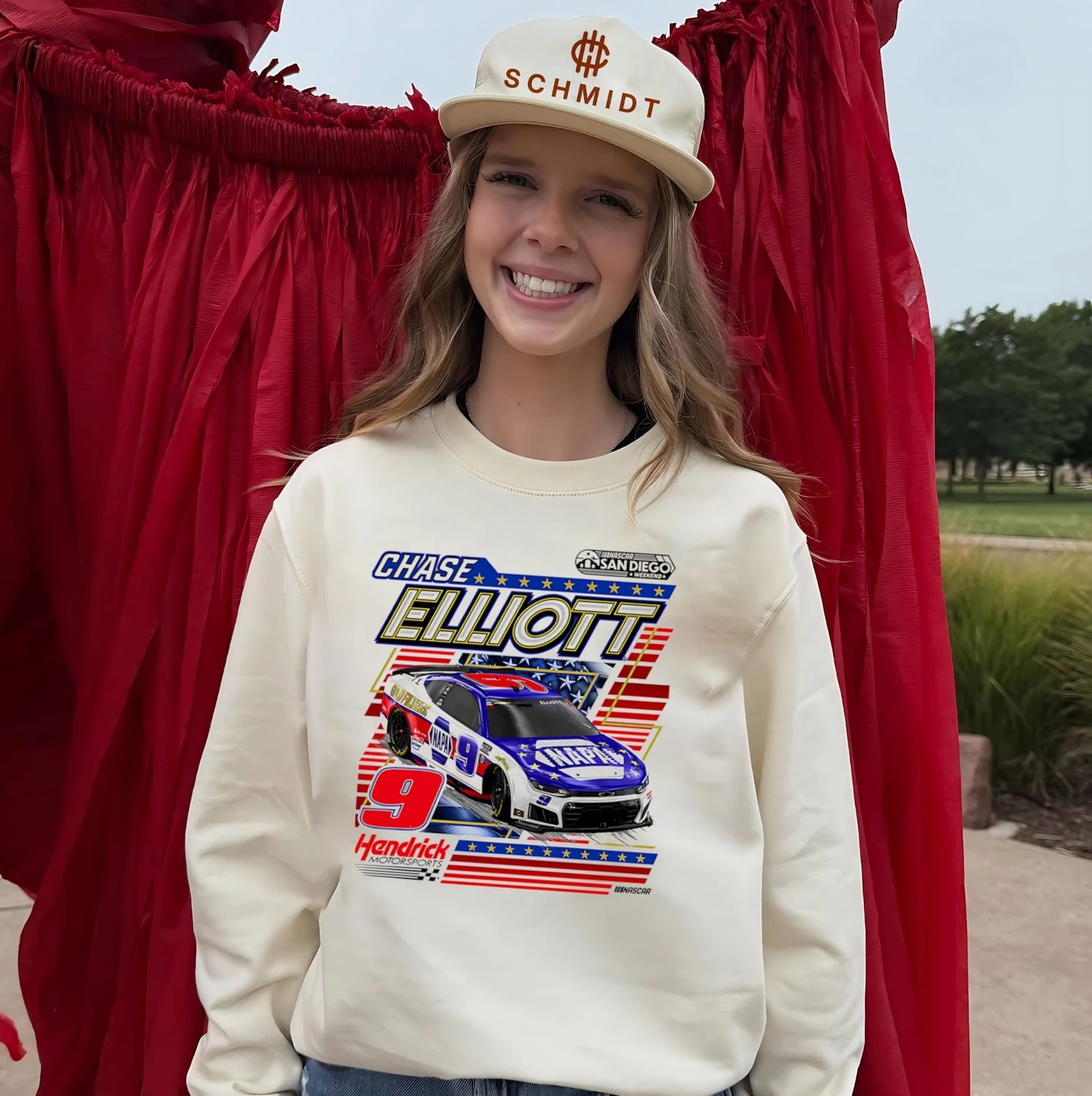 Chase Elliott Ink Tan NAPA NASCAR San Diego Weekend graphic shirt