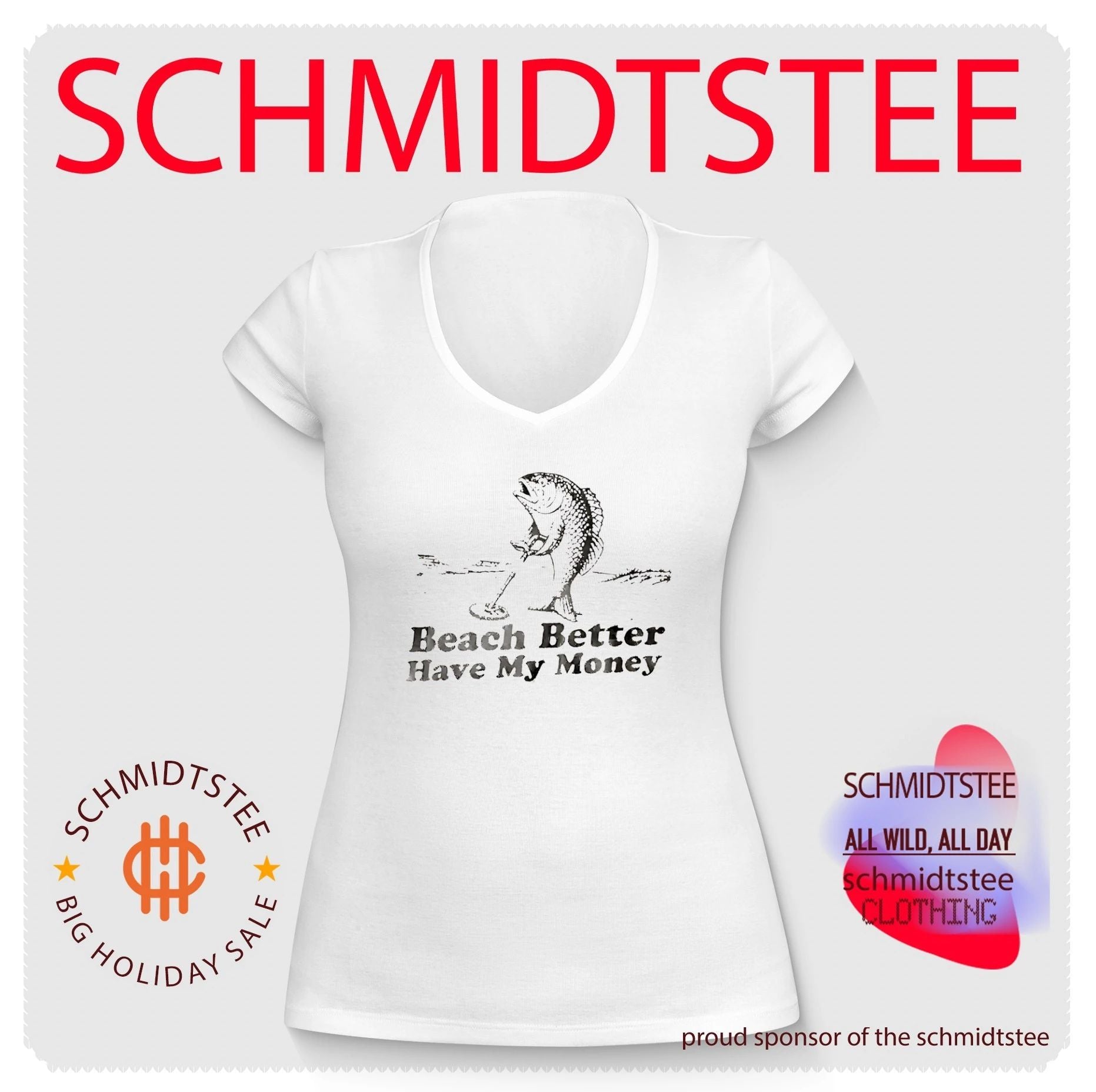 Trendy beach have my money fish shirt
