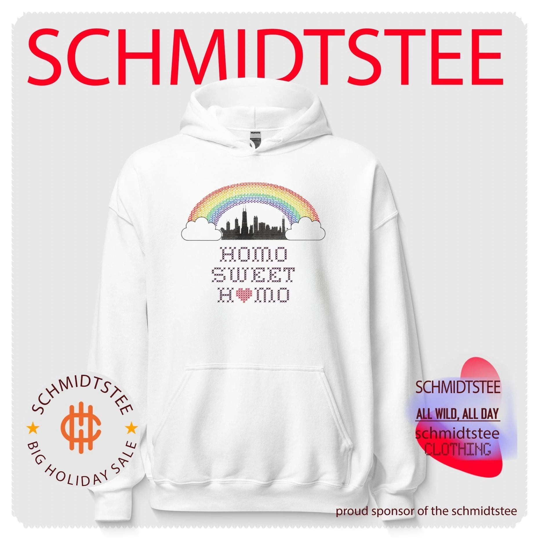 Homo Sweet Homo Pride rainbow skyline shirt
