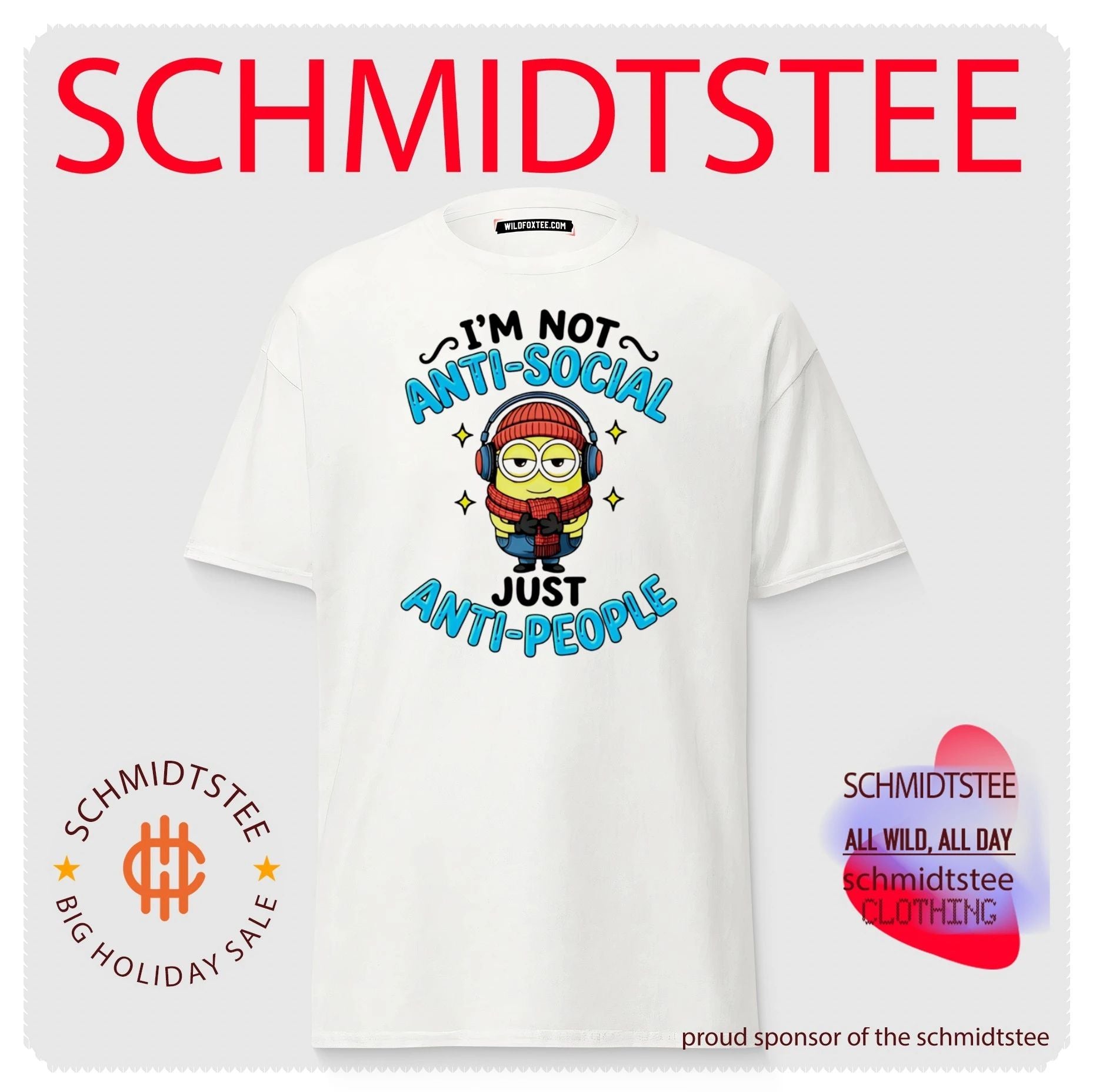 I’m not anti-social just anti-people Minion shirt
