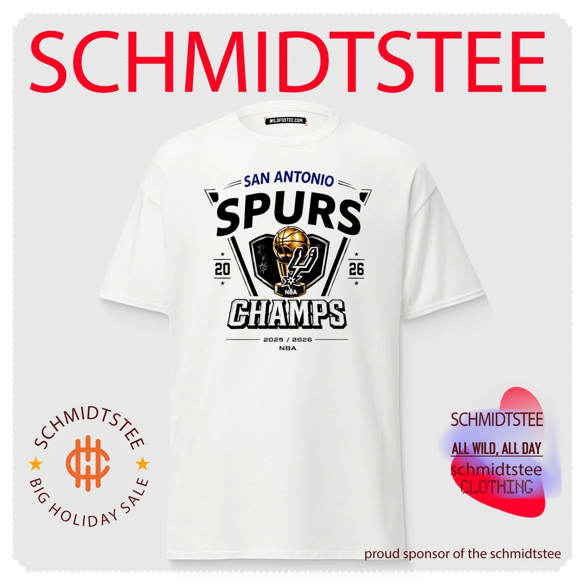 San Antonio Spurs 2026 NBA Champions White Logo shirt