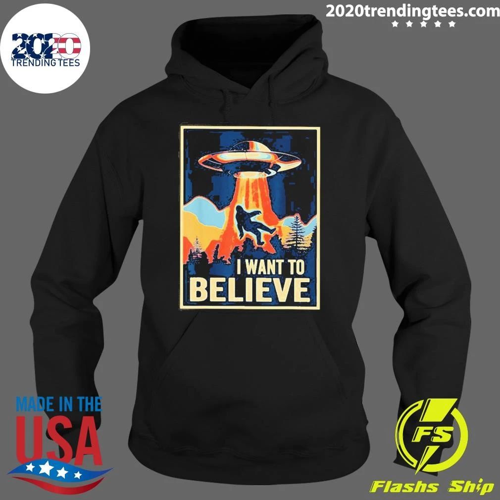 Bigfoot Ufo I Want To Believe Parody Sci Fi Television Show Shirt