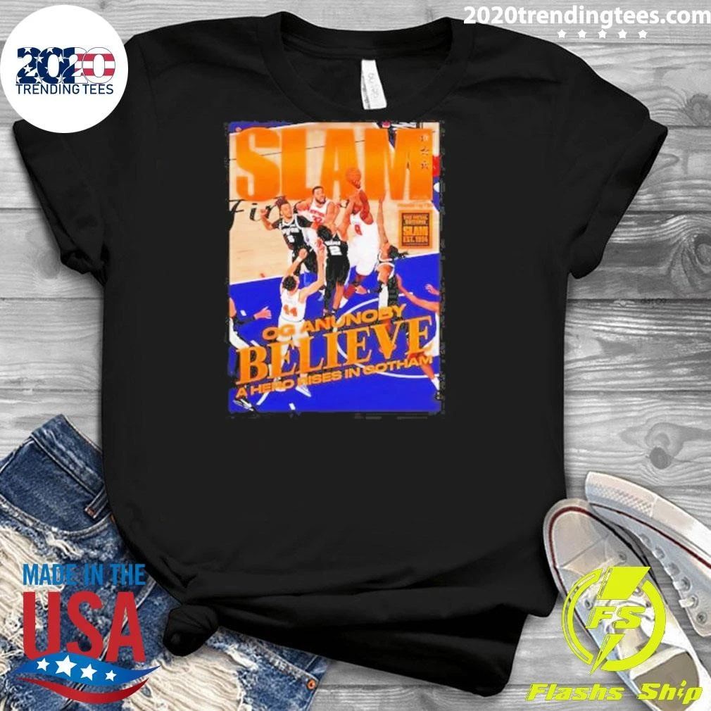 OG Anunoby New York Knicks Slam Magazine Believe A Hero Rises In Gotham Shirt