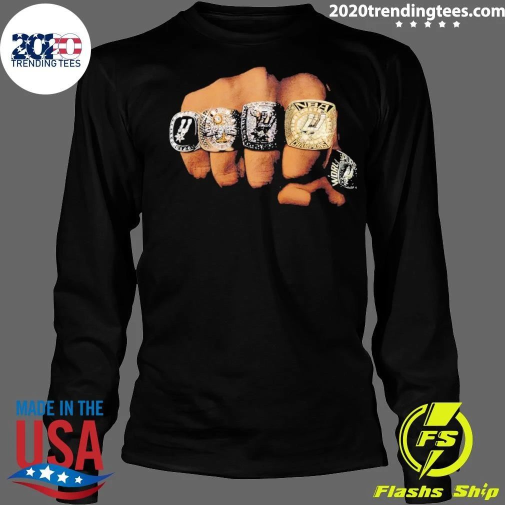 San Antonio Spurs 5 Rings Champions Legacy Signature Basketball Shirt