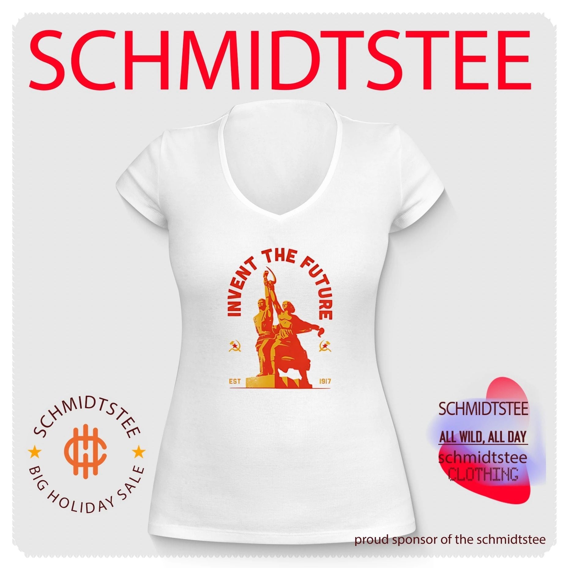 Invent the future est 1917 statue illustrated shirt