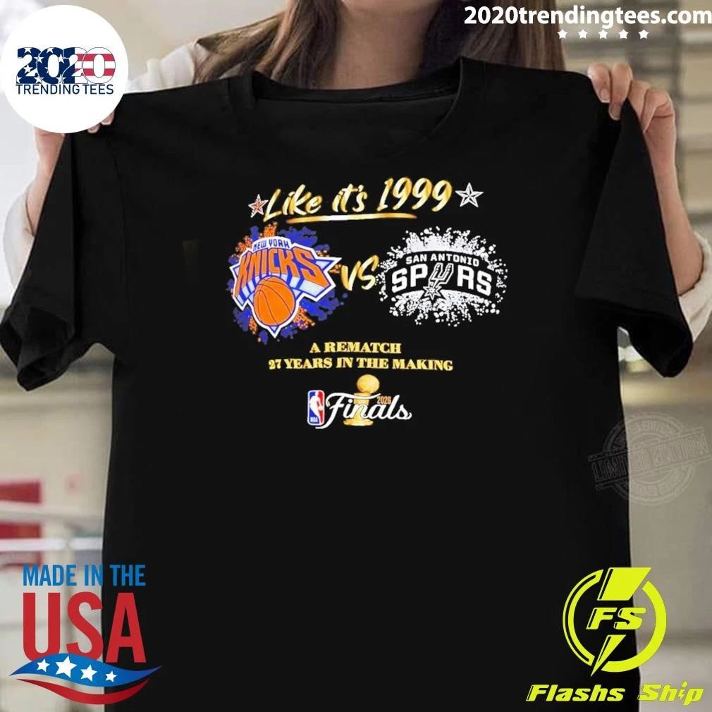 New York Knicks vs. San Antonio Spurs Starter 2026 NBA Finals Matchup 1999 Rematch Fleece Shirt