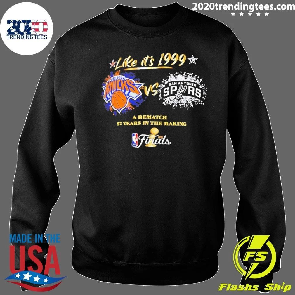 New York Knicks vs. San Antonio Spurs Starter 2026 NBA Finals Matchup 1999 Rematch Fleece Shirt