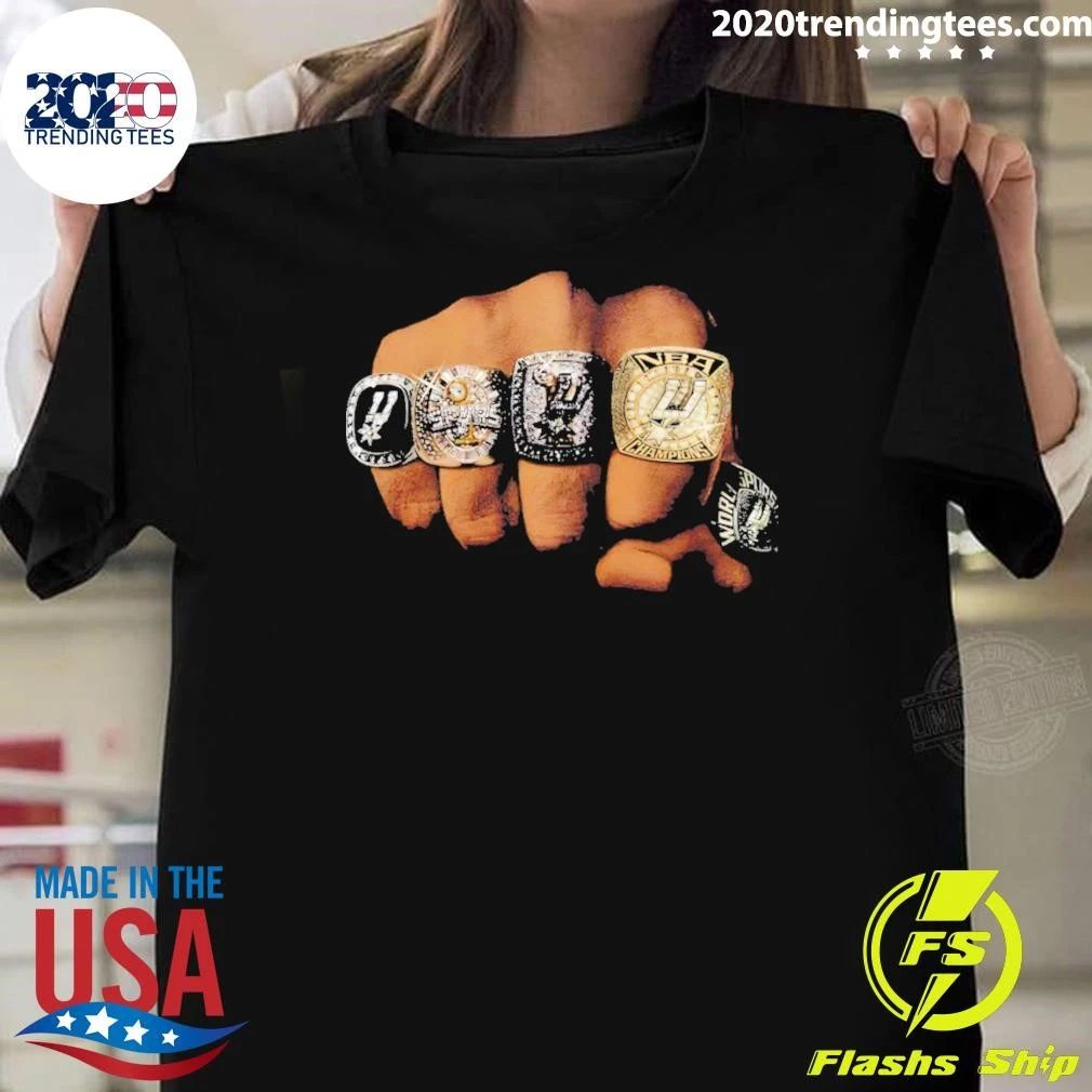 San Antonio Spurs 5 Rings Champions Legacy Signature Basketball Shirt