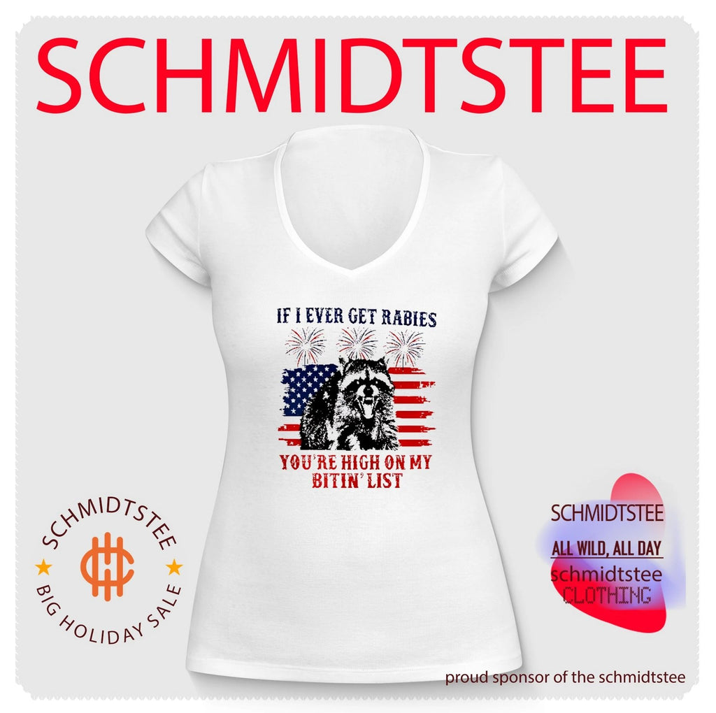 If I Ever Get Rabies You’re High On My Bitin List Raccoon 4th of July Shirt