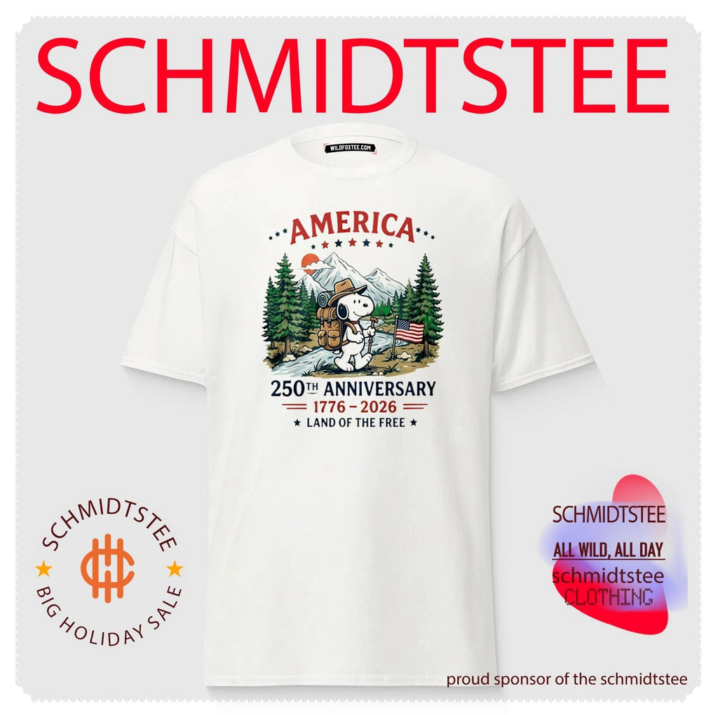 America 250Th Anniversary Snoopy Hiking Land Of The Free Shirt