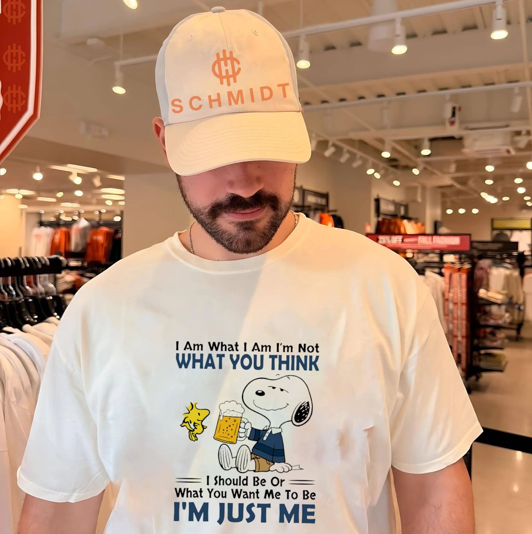 I Am Just Me Snoopy Drinking Beer Peanuts shirt