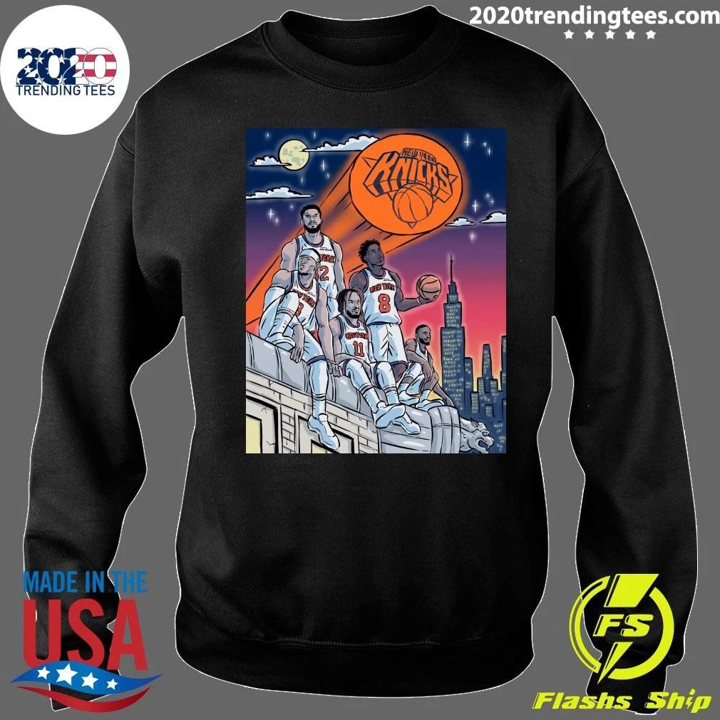 New York Knicks Basketball Skyline Legends Vintage Graphic Shirt