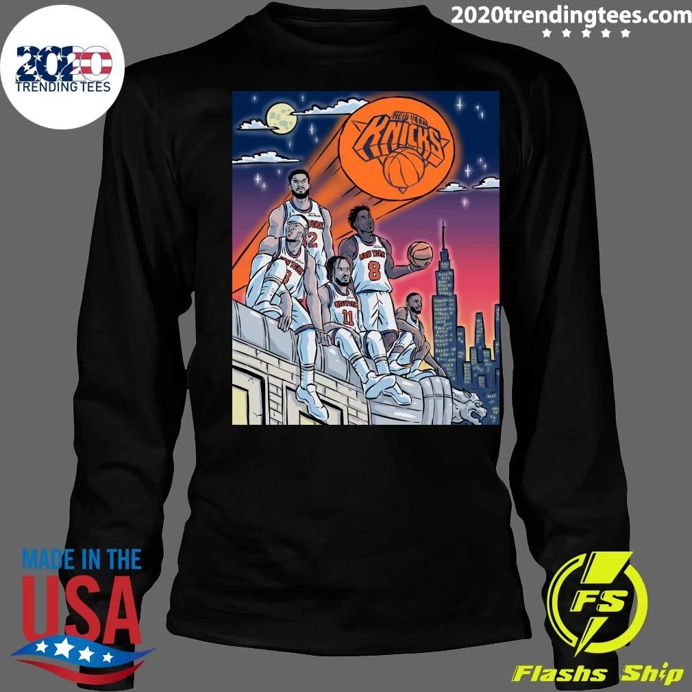 New York Knicks Basketball Skyline Legends Vintage Graphic Shirt