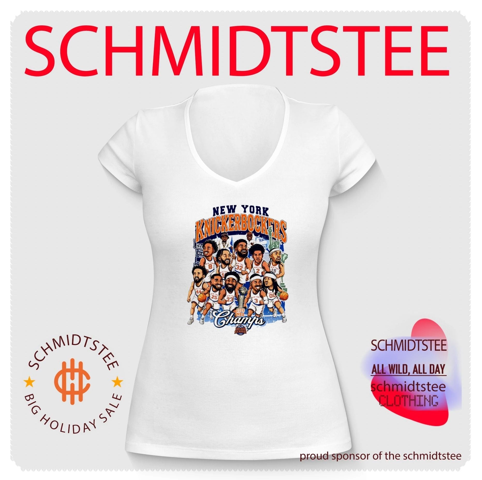 New York Knicks 2026 Champions Knickerbockers caricature shirt