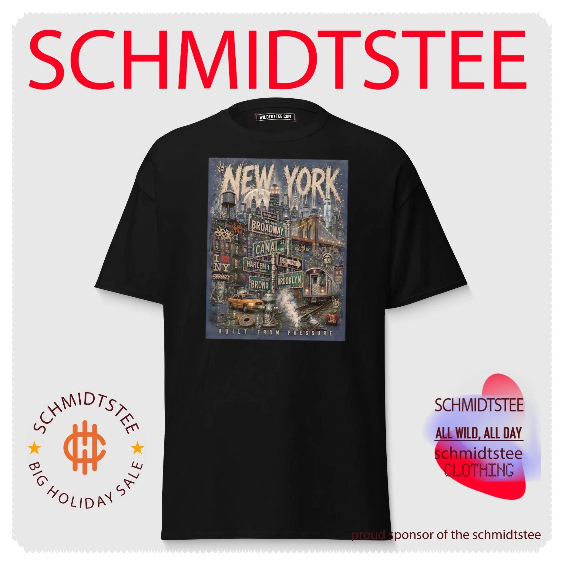 New York City built from pressure skyline graphic shirt
