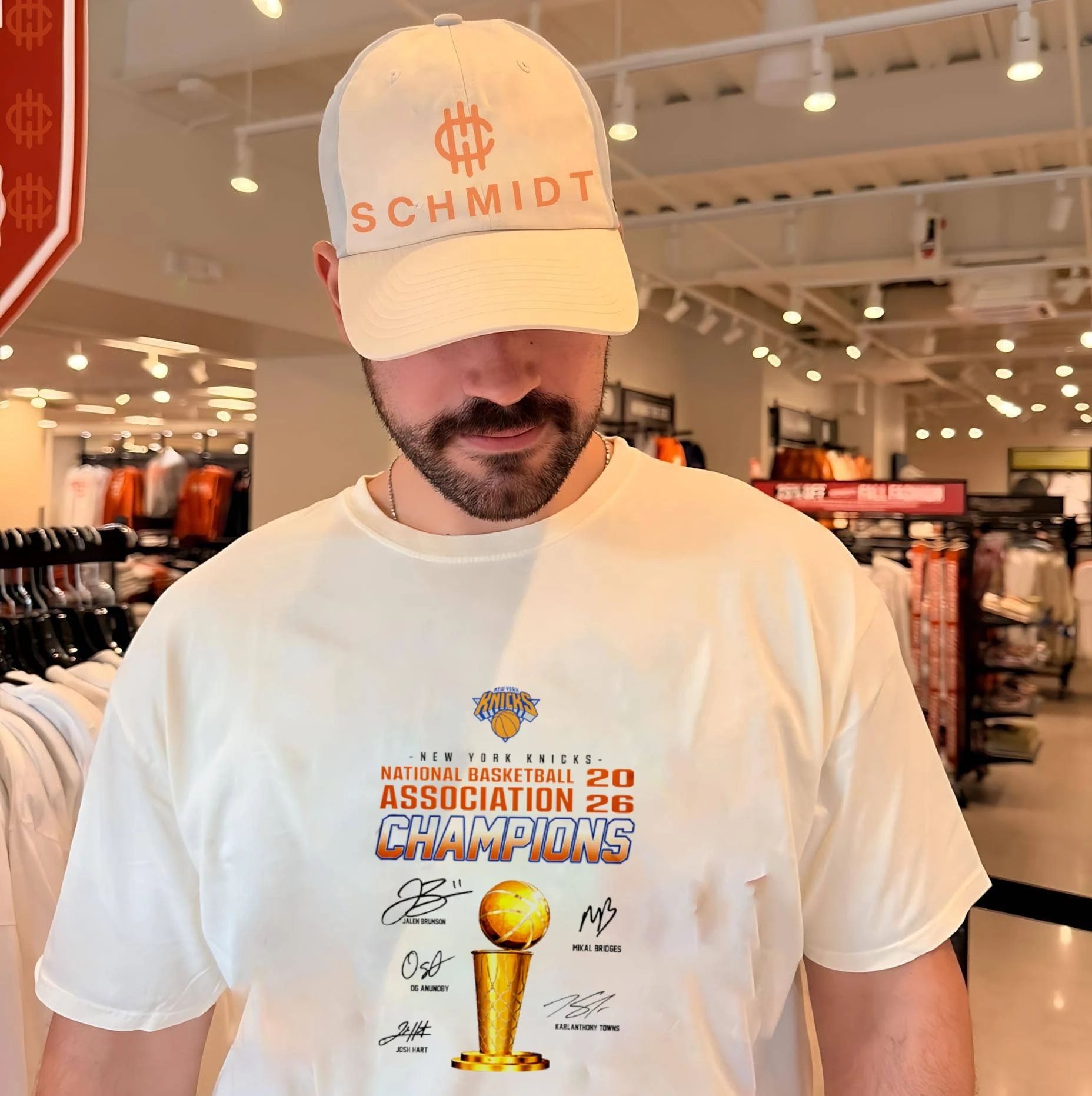 New York Knicks 2026 NBA Champions trophy signature t-shirt