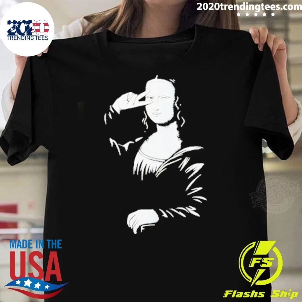 Mona Lisa Say Hi Funny Shirt