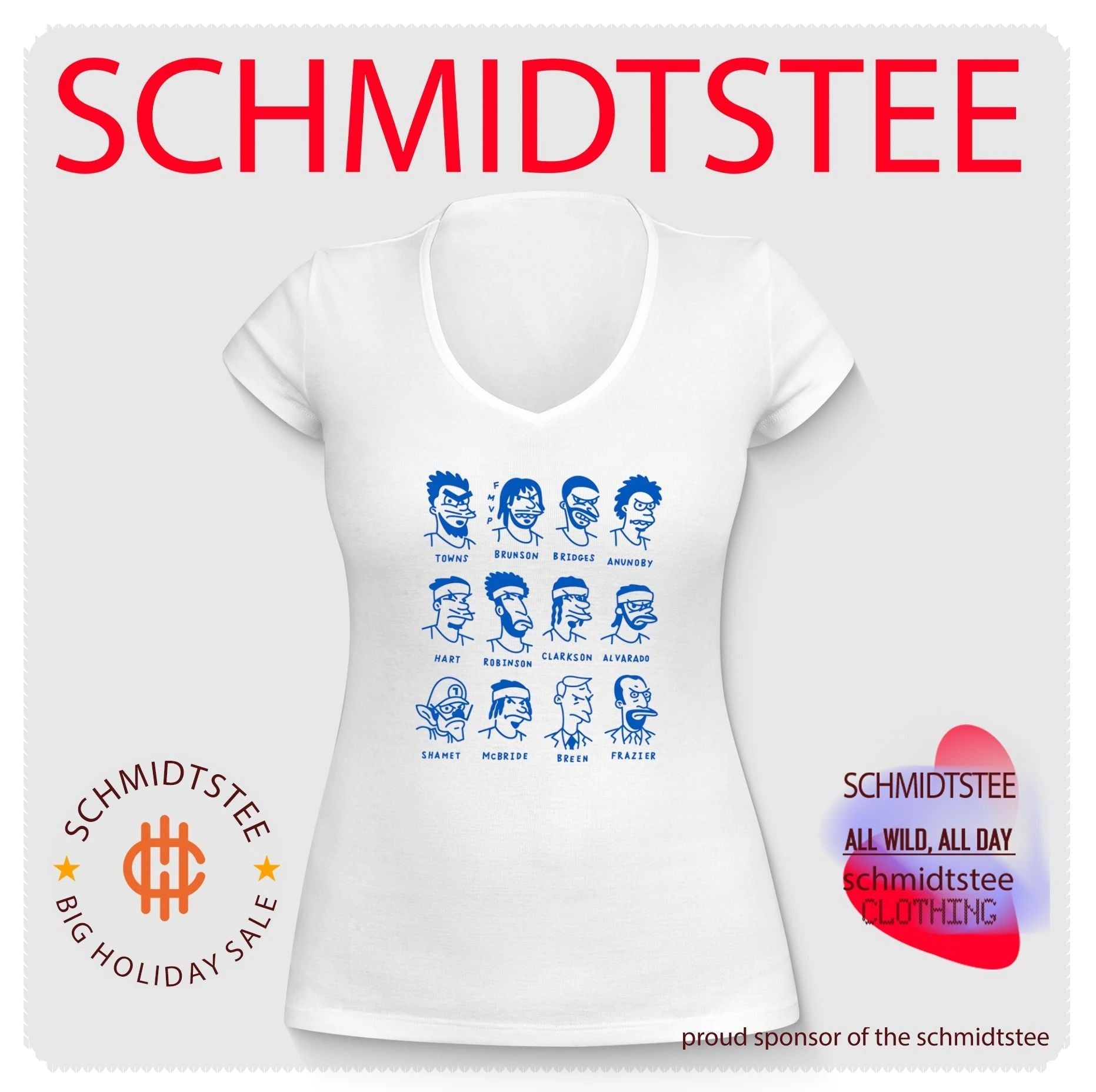 New York Knicks team of destiny cartoon roster shirt