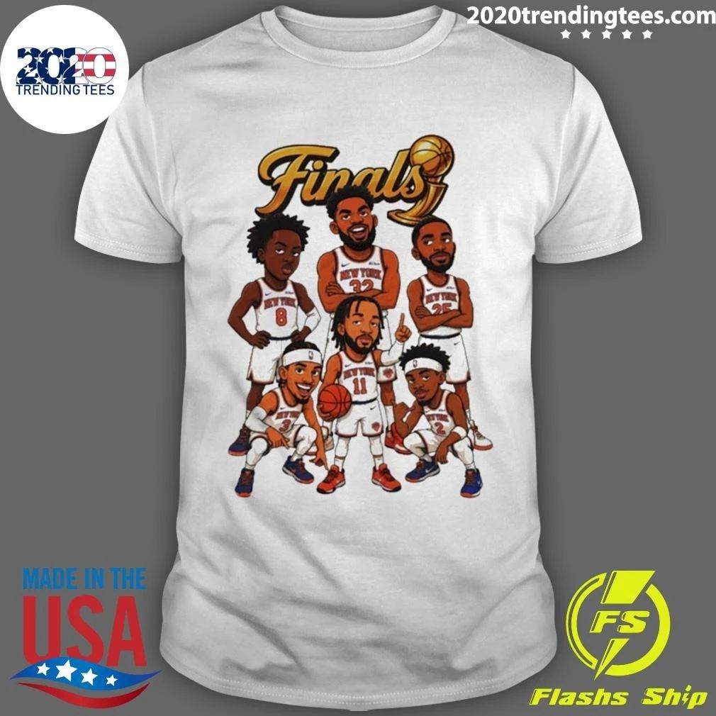 New York Knicks Basketball Players Cartoon Finals Nba 2026 Champions Shirtt