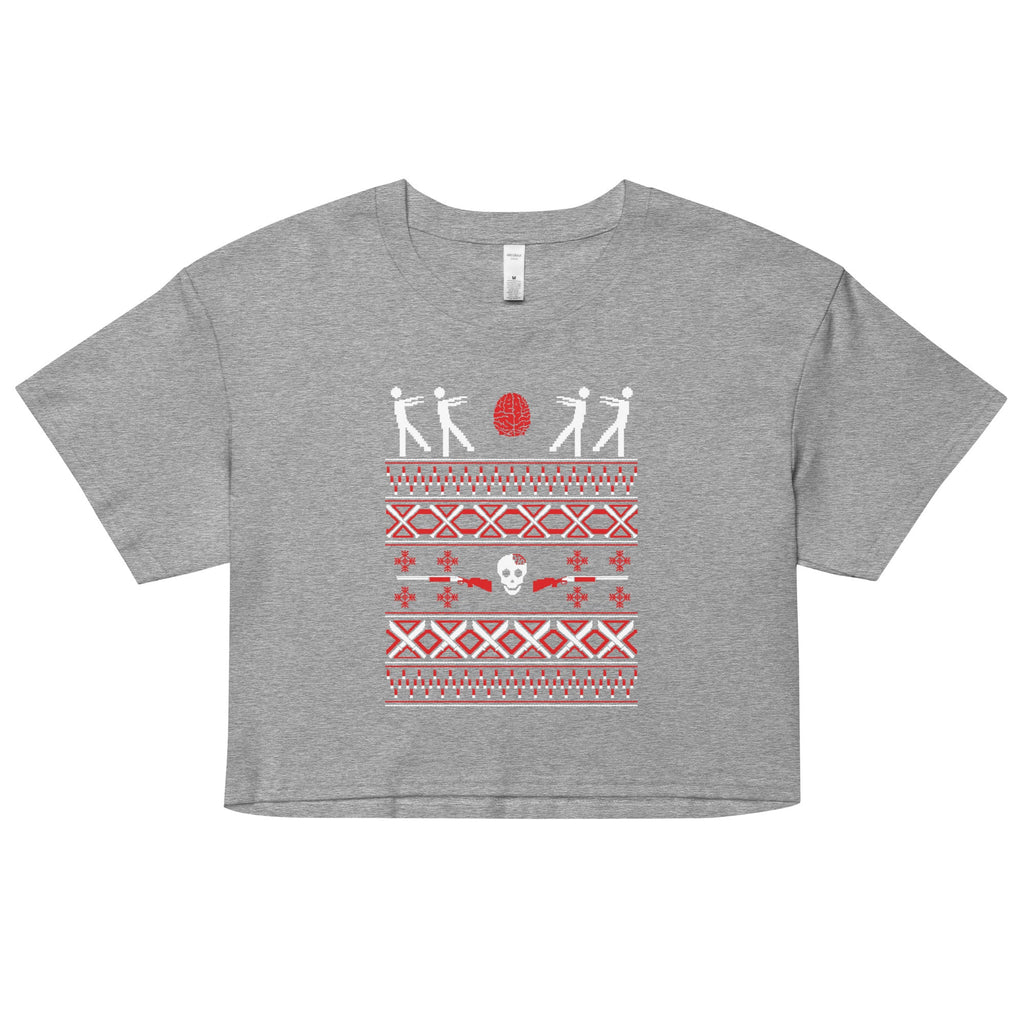 Zombie Christmas Sweater Women's Crop Tee