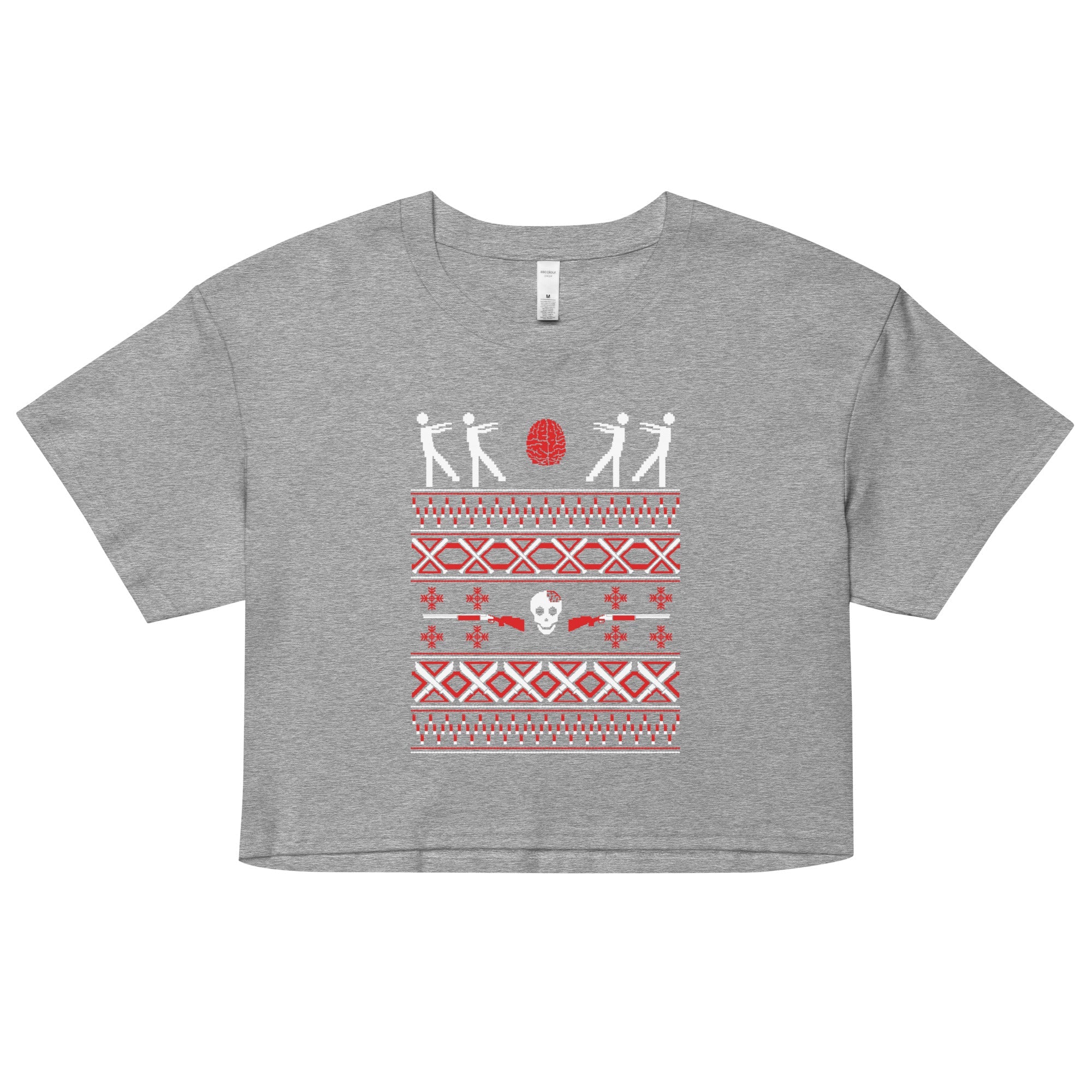 Zombie Christmas Sweater Women's Crop Tee