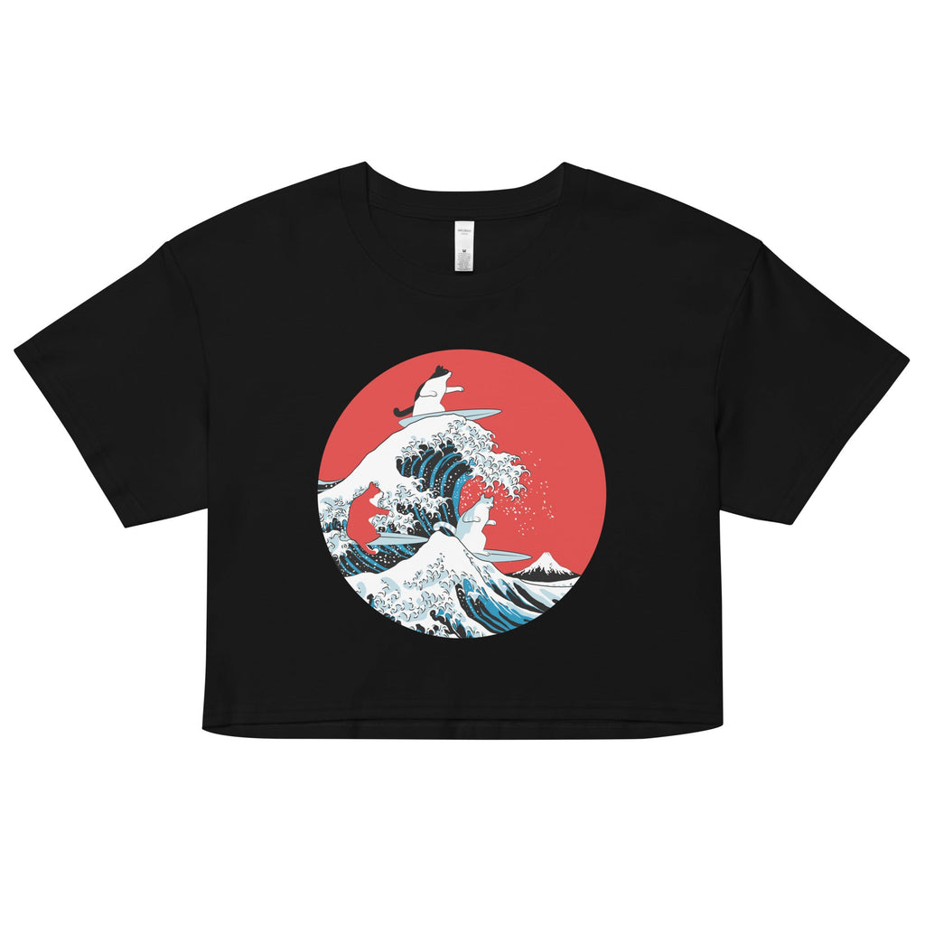 Big Wave Cats Women's Crop Tee