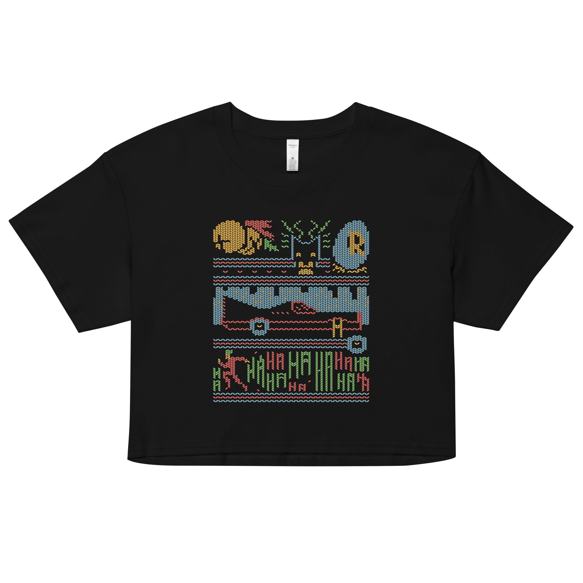 Bat Christmas Sweater Women's Crop Tee