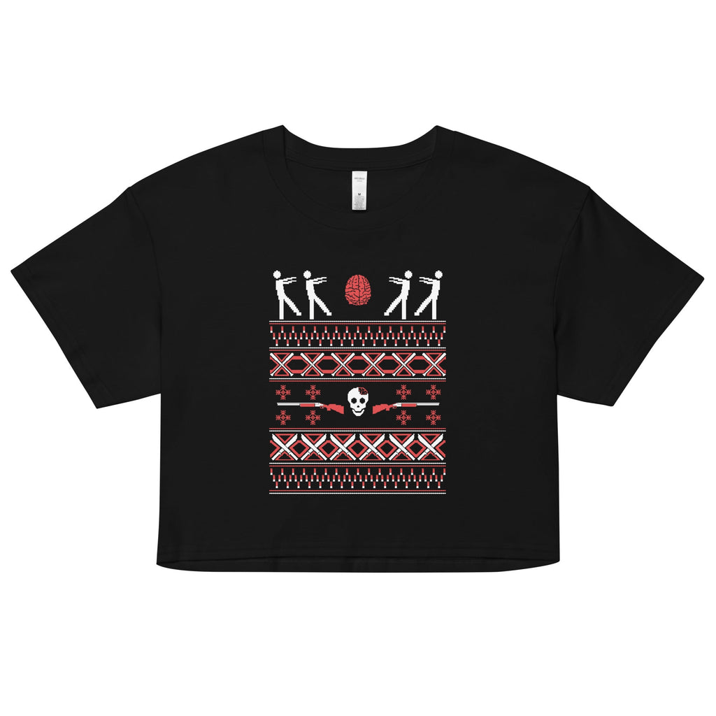 Zombie Christmas Sweater Women's Crop Tee