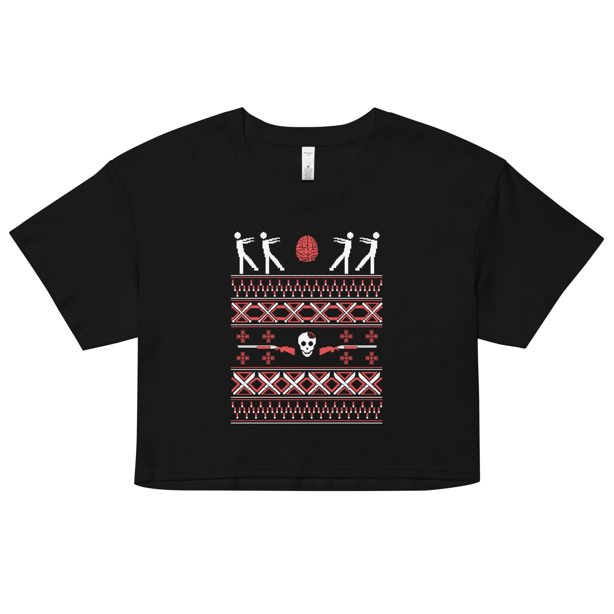 Zombie Christmas Sweater Women's Crop Tee