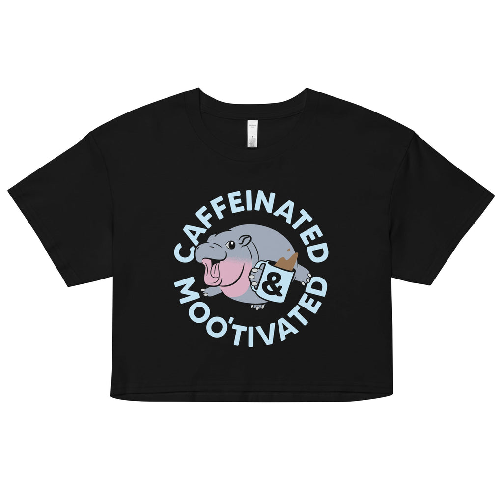 Caffeinated & Moo'tivated Women's Crop Tee