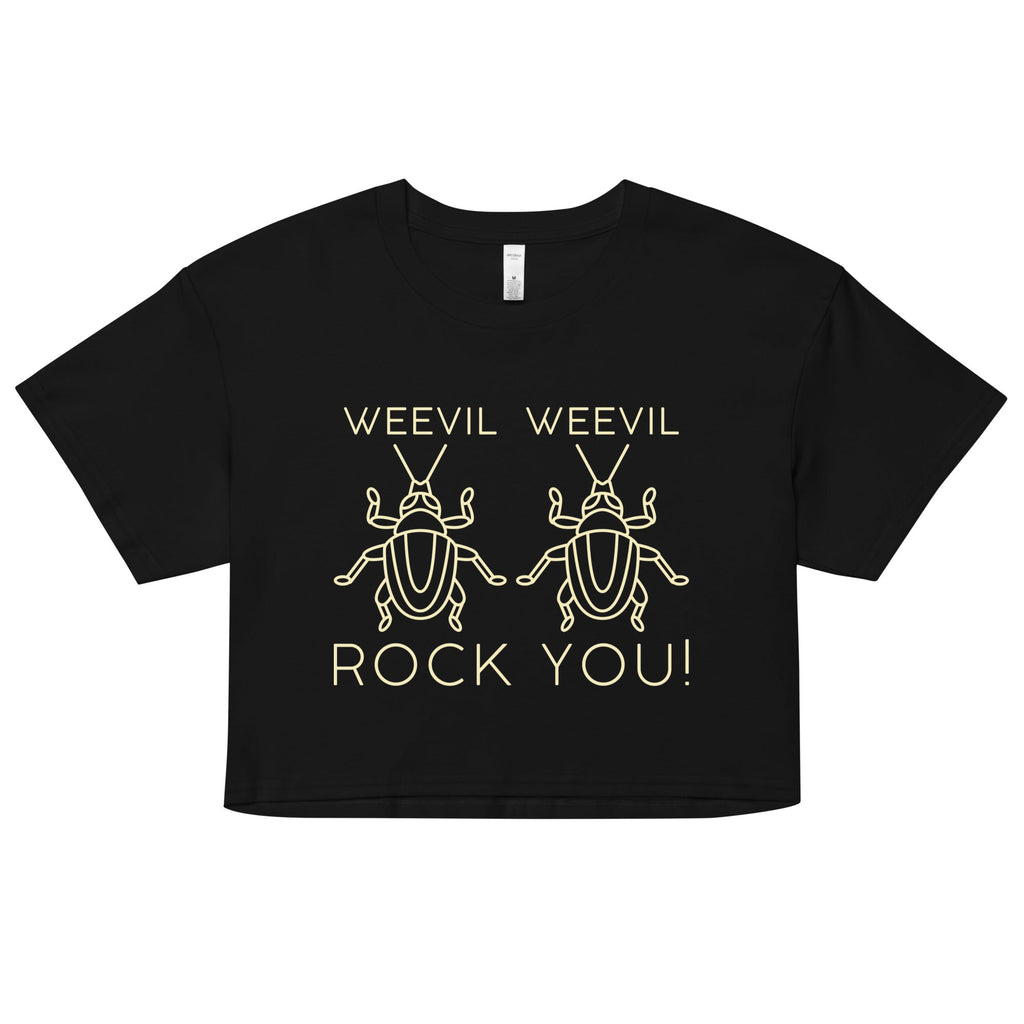 Weevil Weevil Rock You! Women's Crop Tee