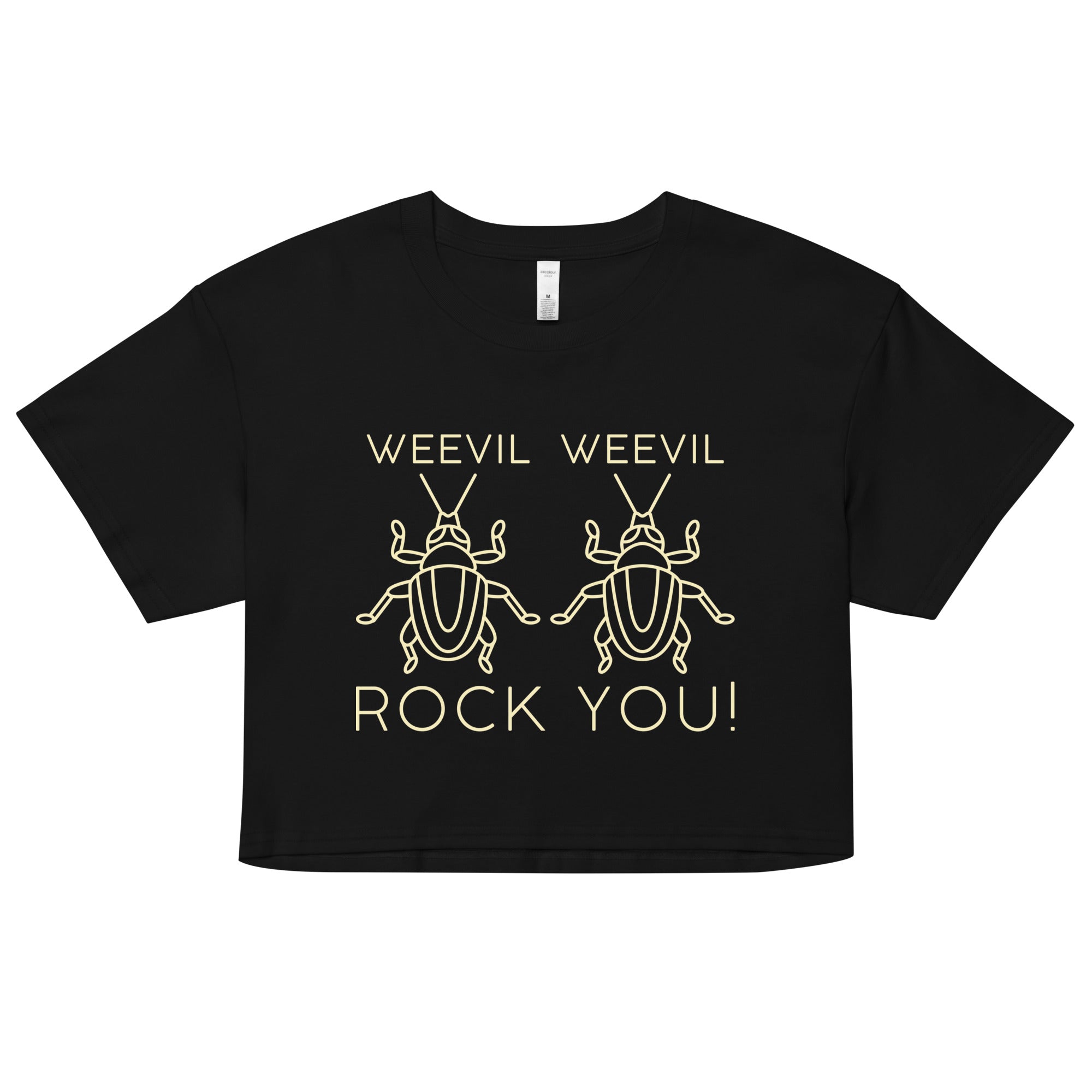 Weevil Weevil Rock You! Women's Crop Tee