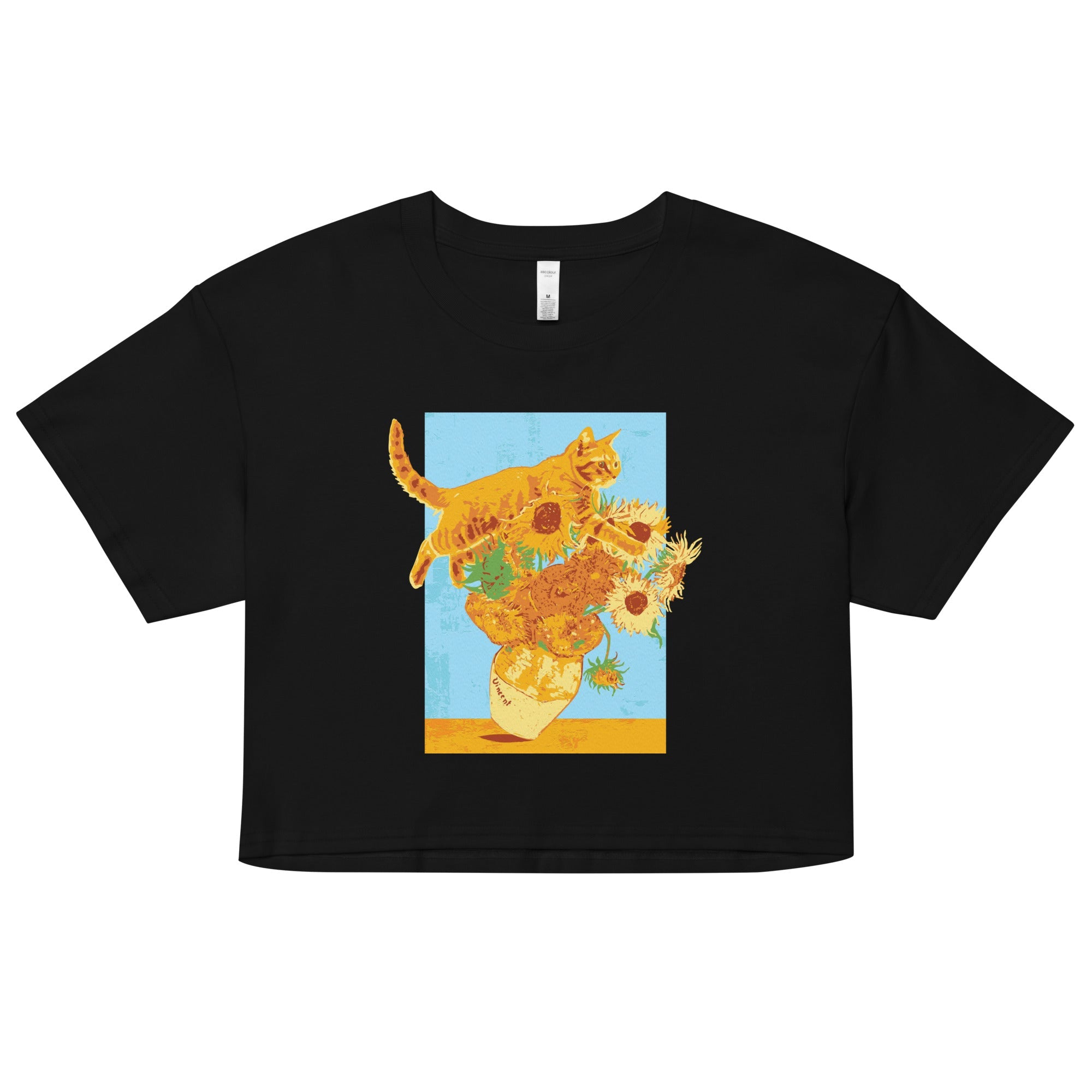 Van Gogh's Cat Women's Crop Tee